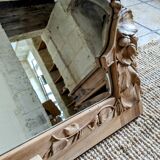 Miroir art deco bois sculpté