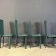 Vintage green leather dining chairs, 1980s - set of 4