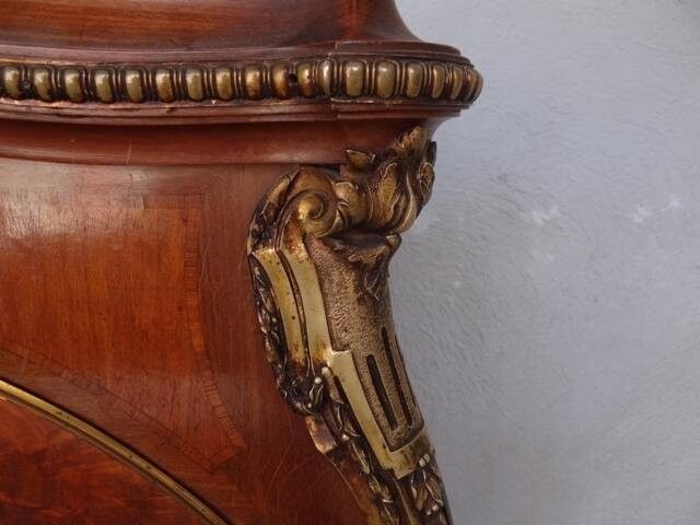 Golden bronze Louis XVI style mahogany bed