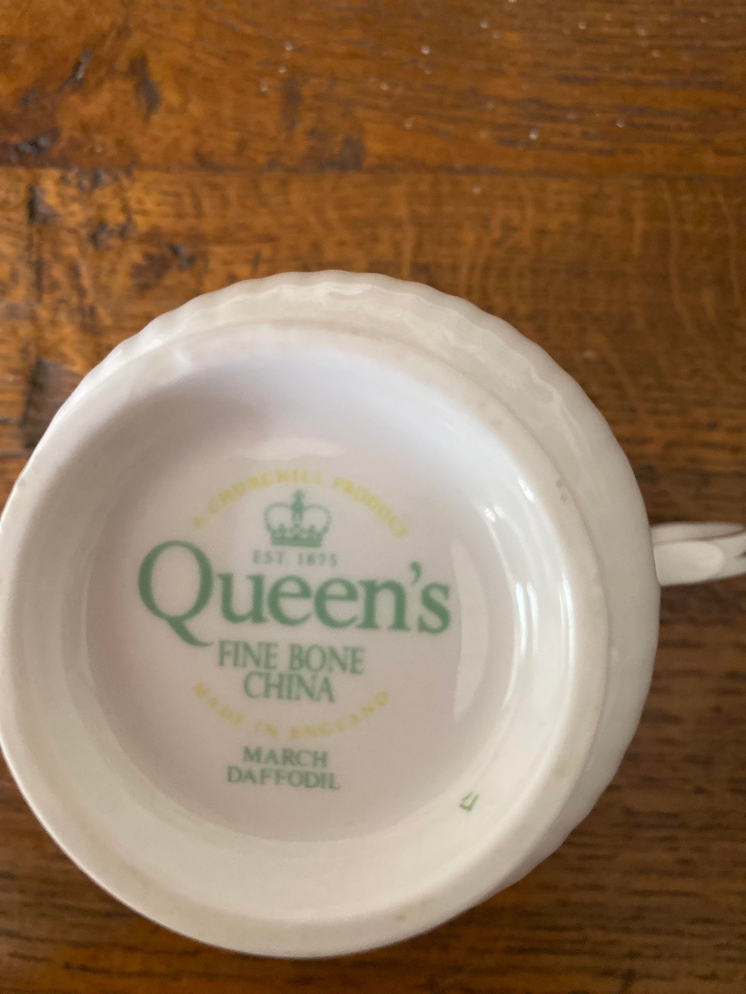 Queen's Fine Bone China March Daffodils with its saucer and spoon