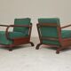Paire de fauteuils Art déco vert par Jindrich Halabala, Prague 1930
