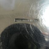 Large rectangular silver metal tray with handles Maison Wiskemann