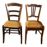2 straw bistro chairs