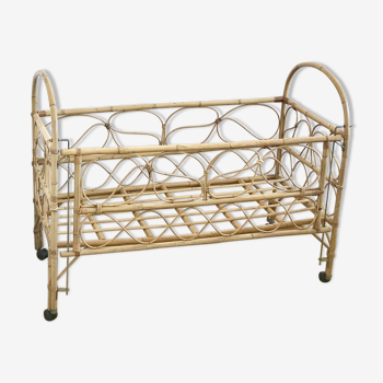 Vintage rattan cradle