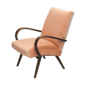 Fauteuil velours rose