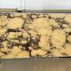 Vintage coffee table in yellow marble & metal – 1970s design – 120 ×