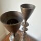 Vintage mid century brutalist hand forged brass candlesticks