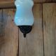 Wall lamp alloy black tulip in white glass Old deco