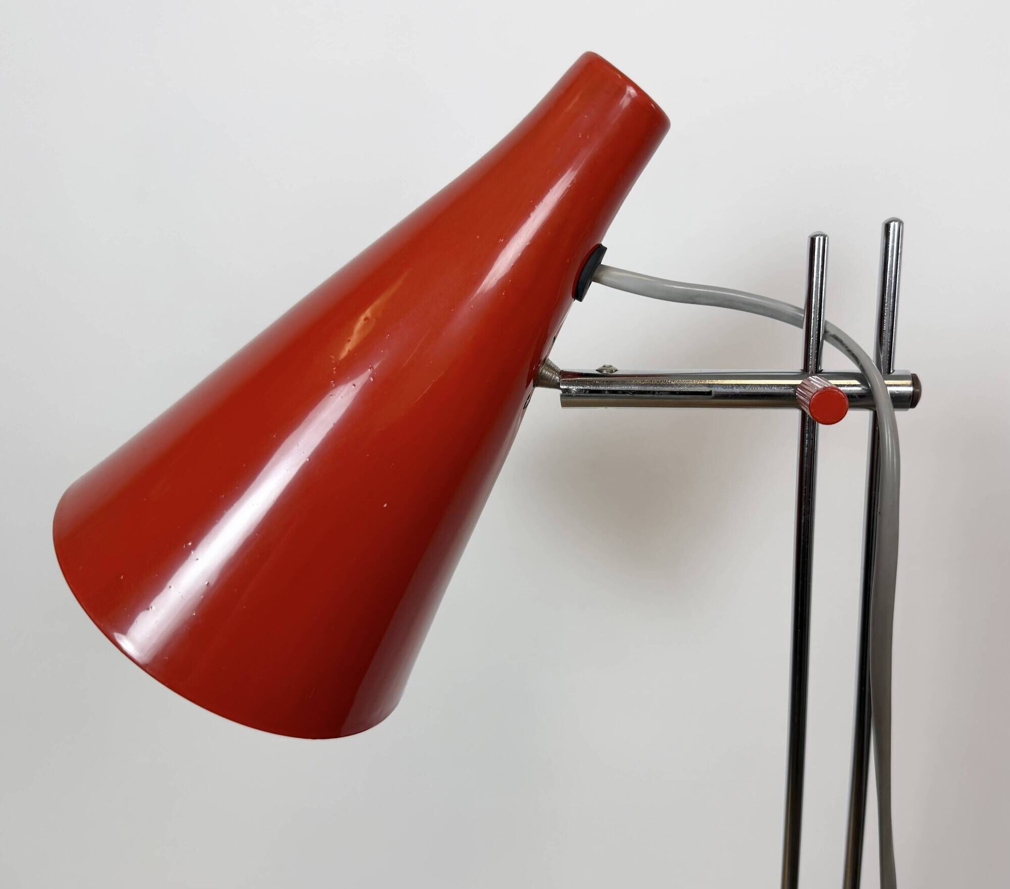 Vintage Red Table Lamp by Josef Hůrka for Lidokov, 1960s