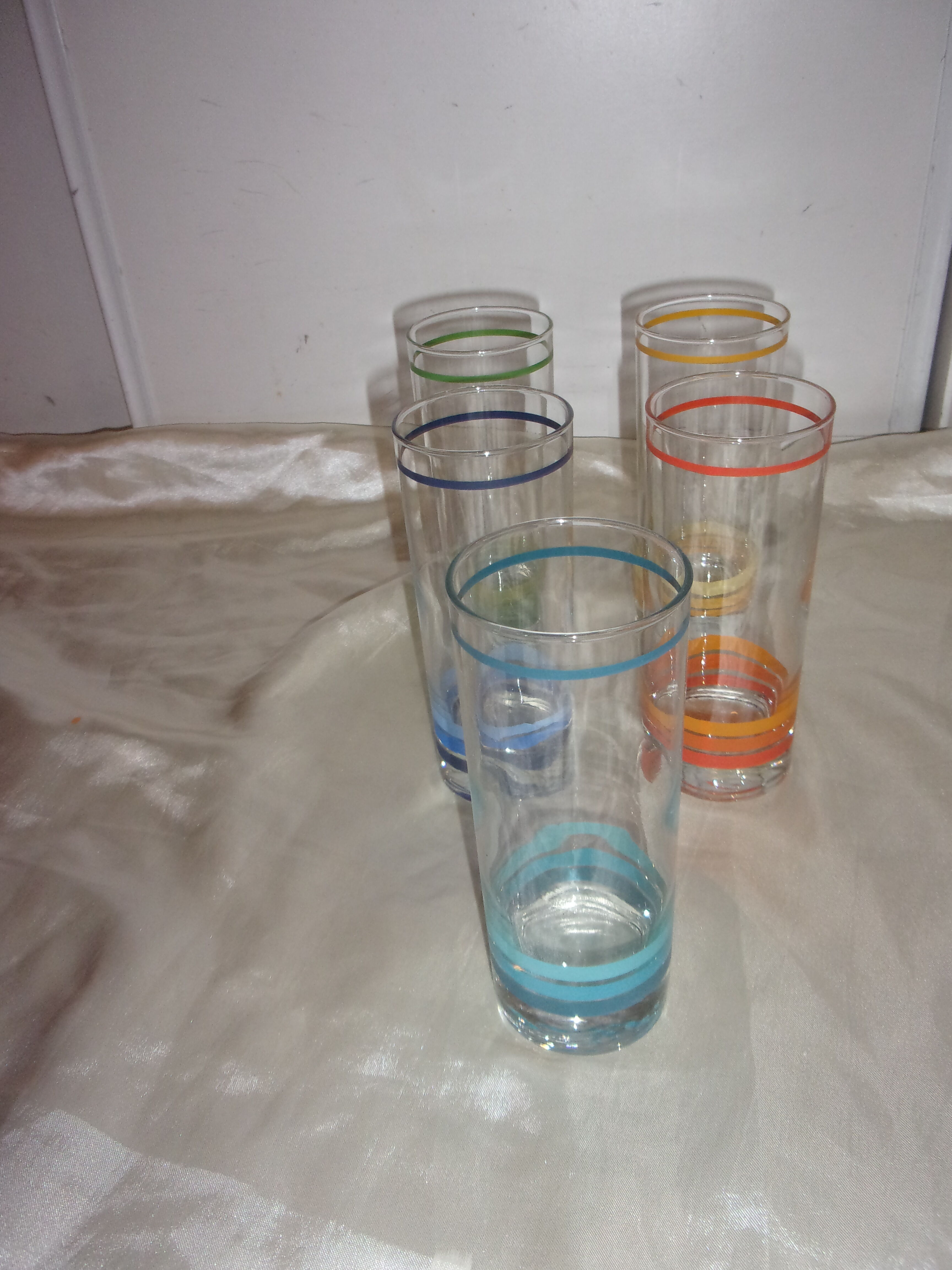 Set of 5 glasses to orangeade year 70