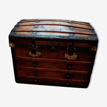 Malle de voyage en bois coffre ancien