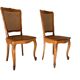 Pair of Louis XV style chairs - Rattan cane seat