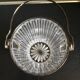 Crystal ice bucket with silver-plated handle