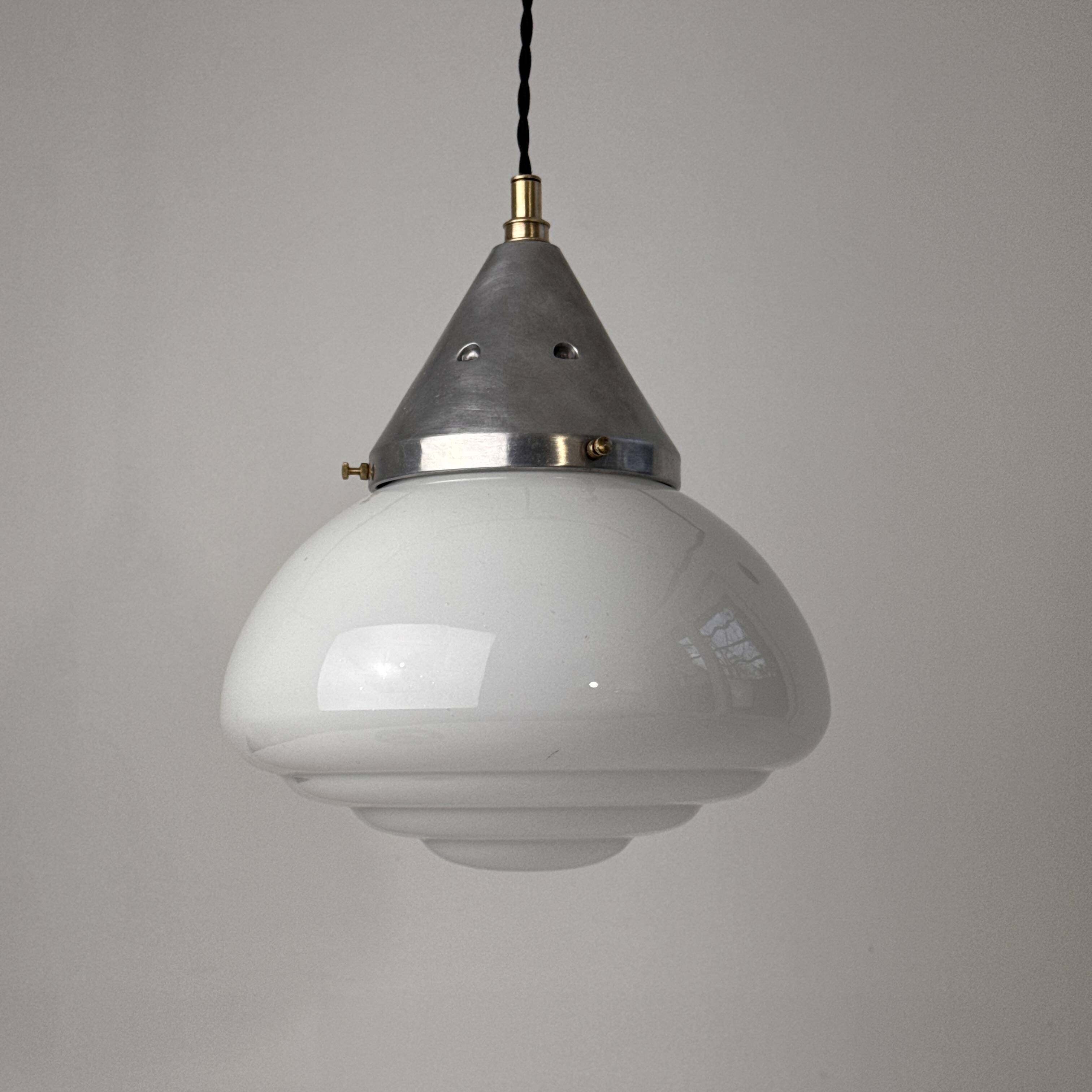 Vintage Art Deco opaline pendant light
