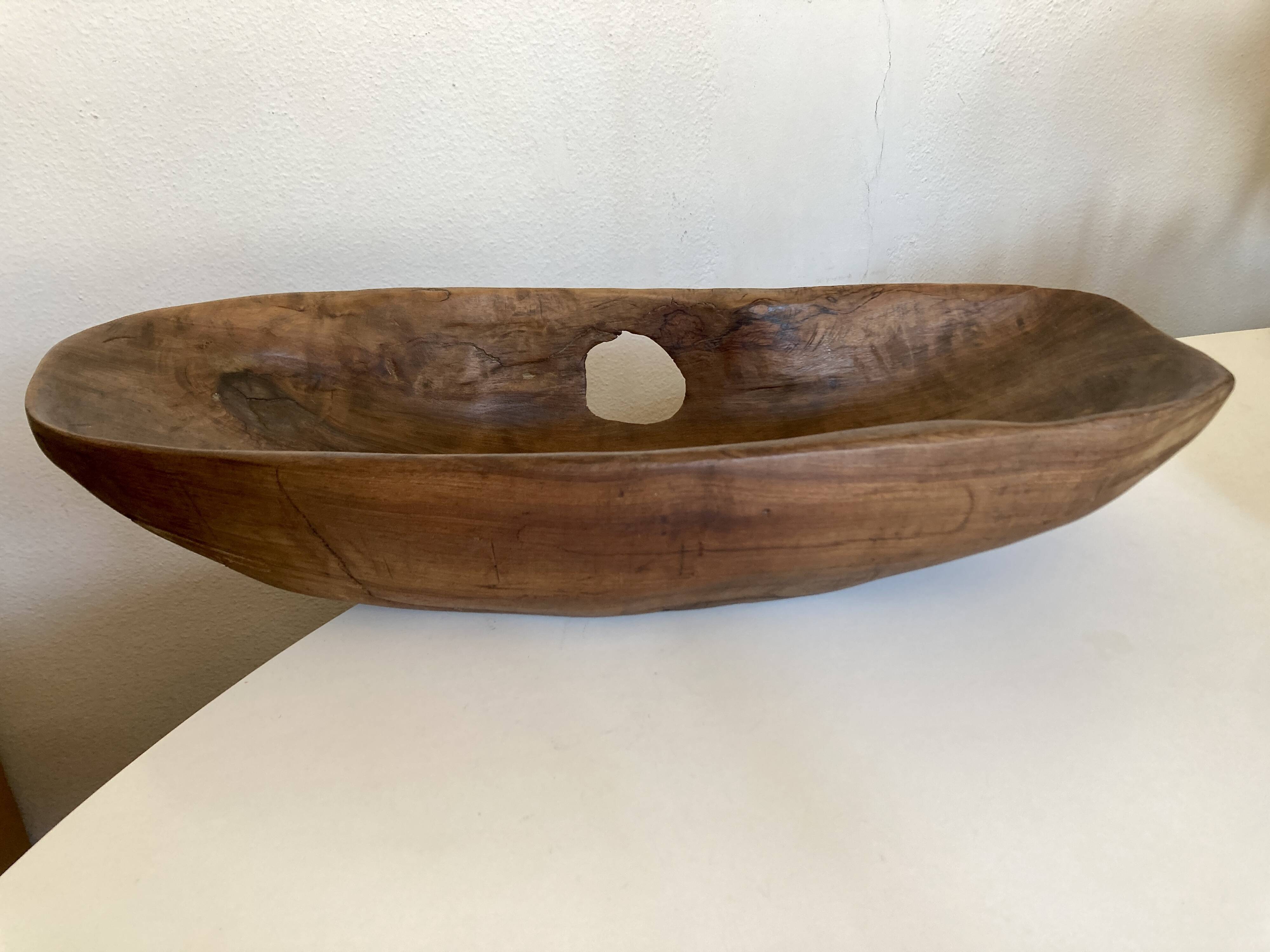XXXL walnut wood carved centre table 1960 monoxyle