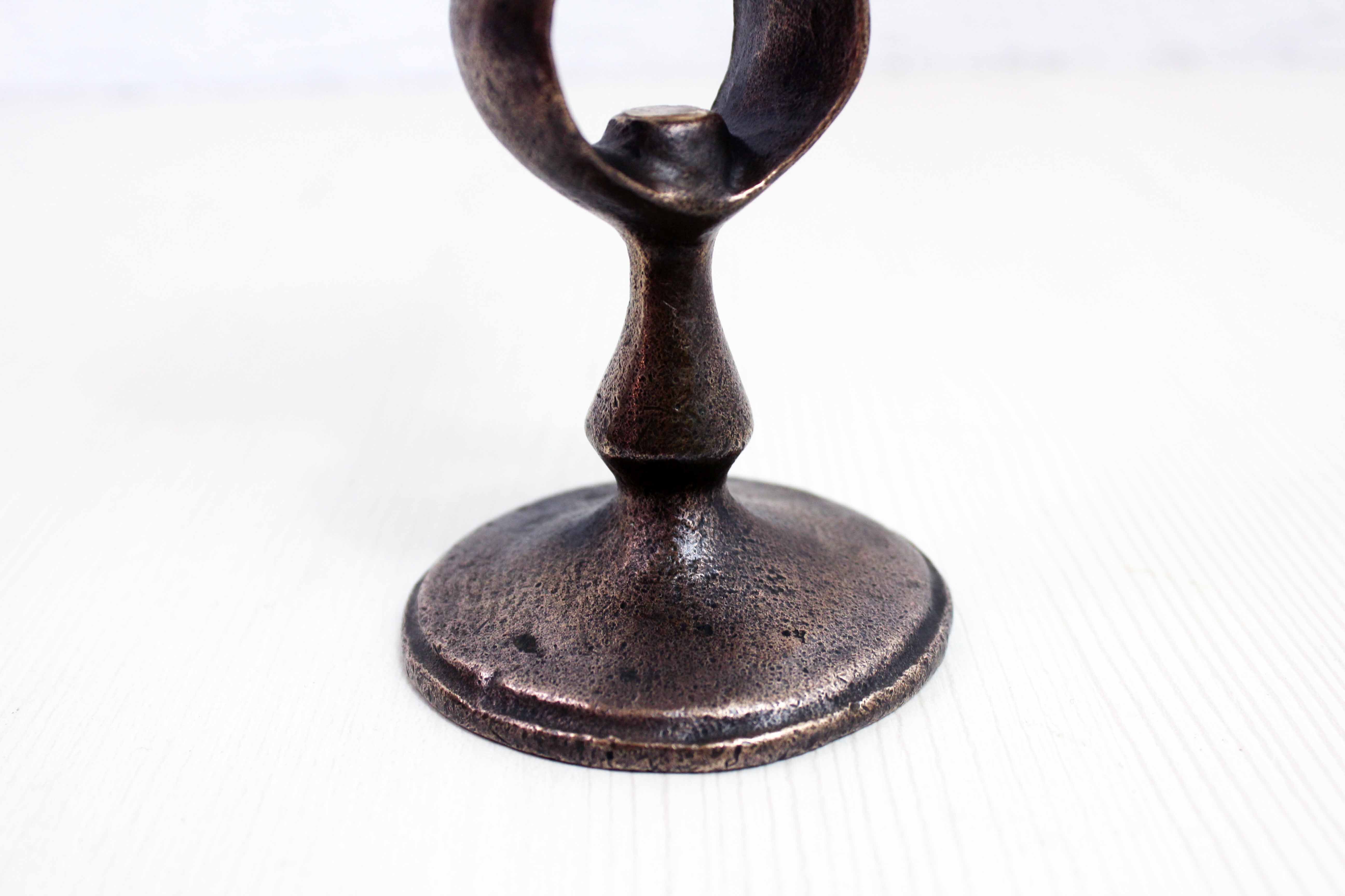 Candlestick spade bronze candle