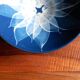 Empty pocket, blue ceramic bowl minimalist floral pattern
