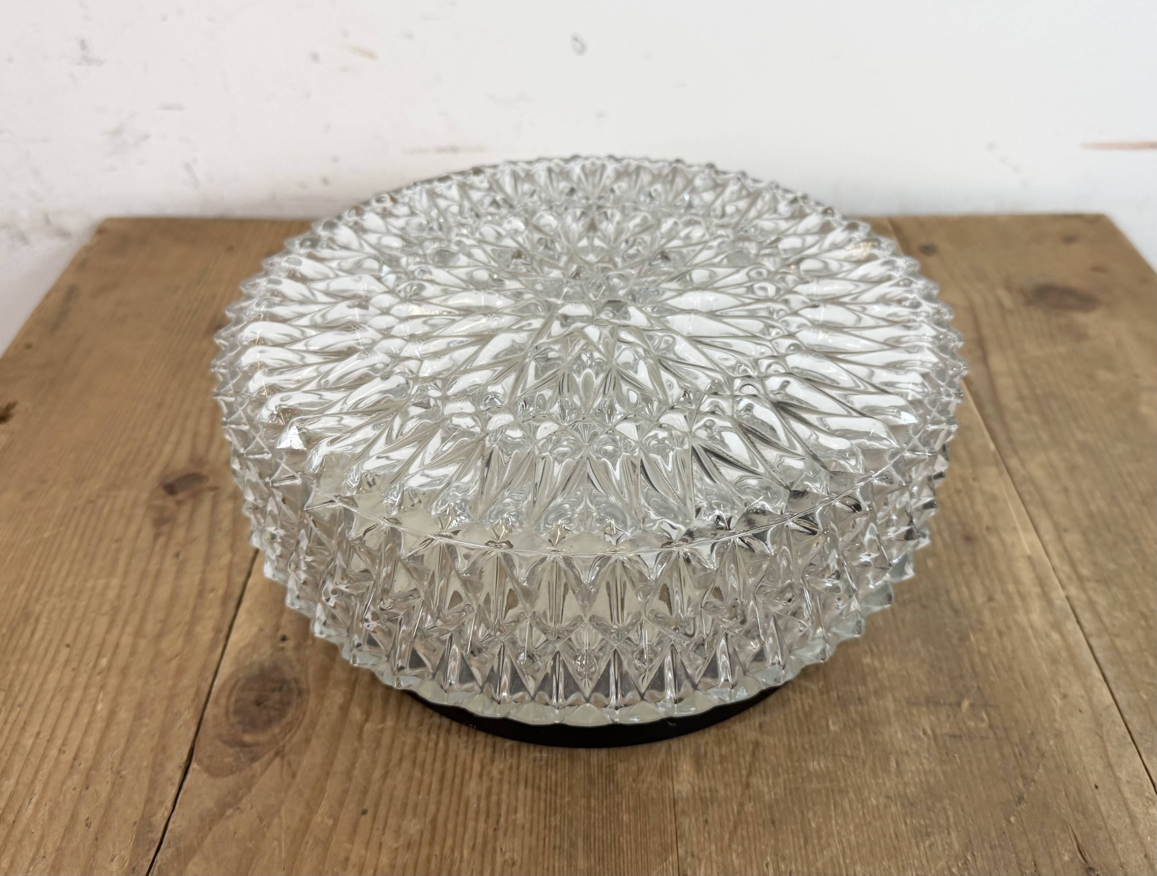 Vintage Glass Wall or Ceiling Light from Napako, 1970s