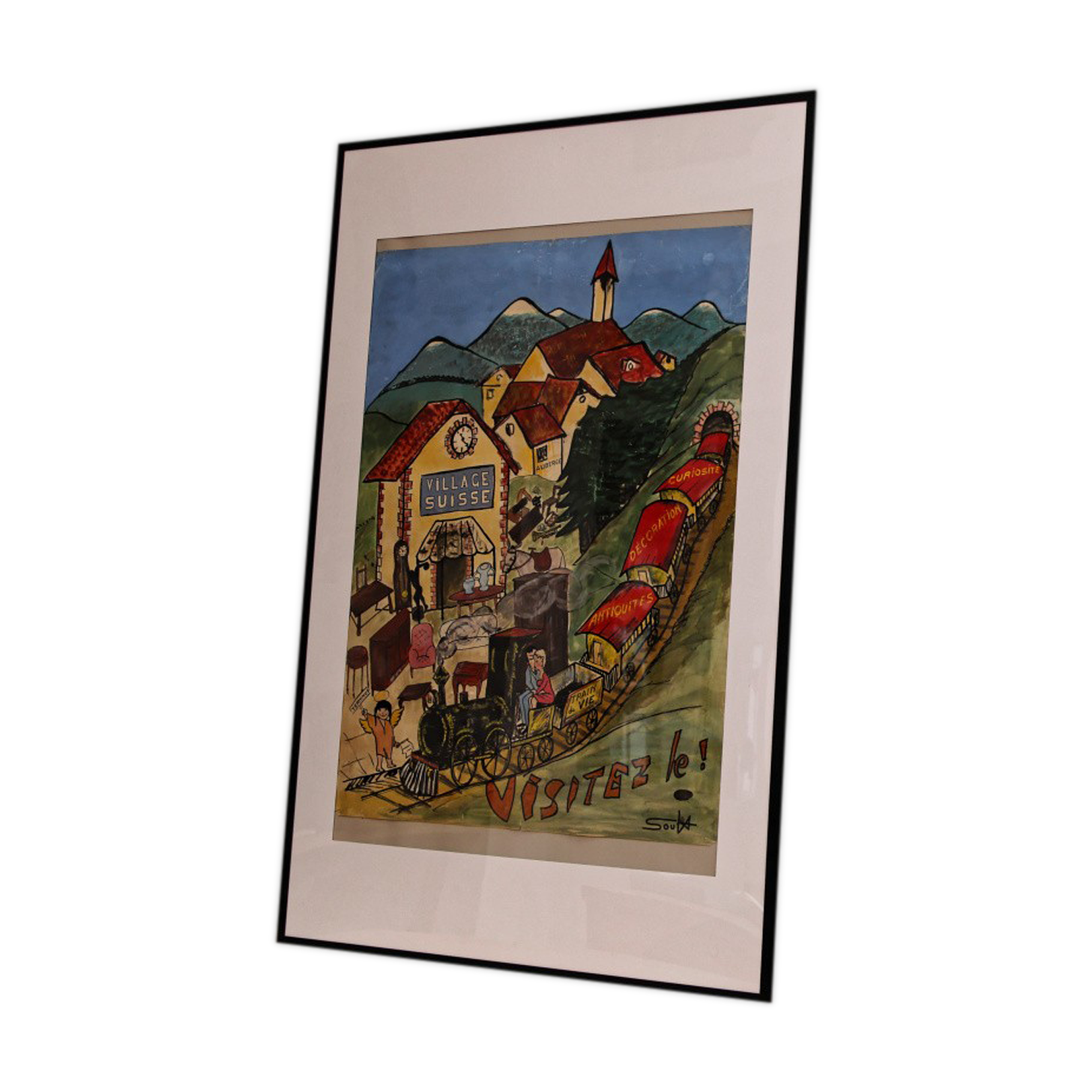 Affiche originale "Village suisse"