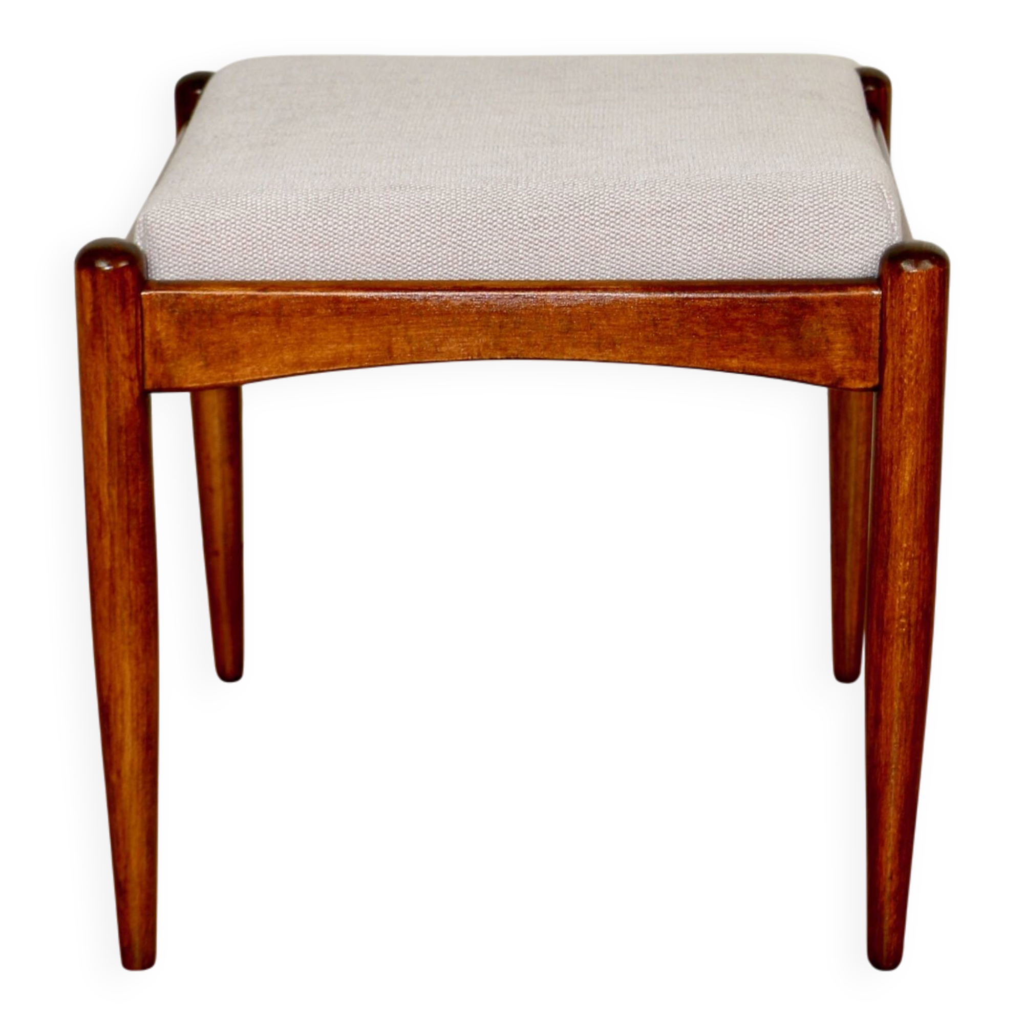 Edmund Homa stool beige-cream seat - structural fabric