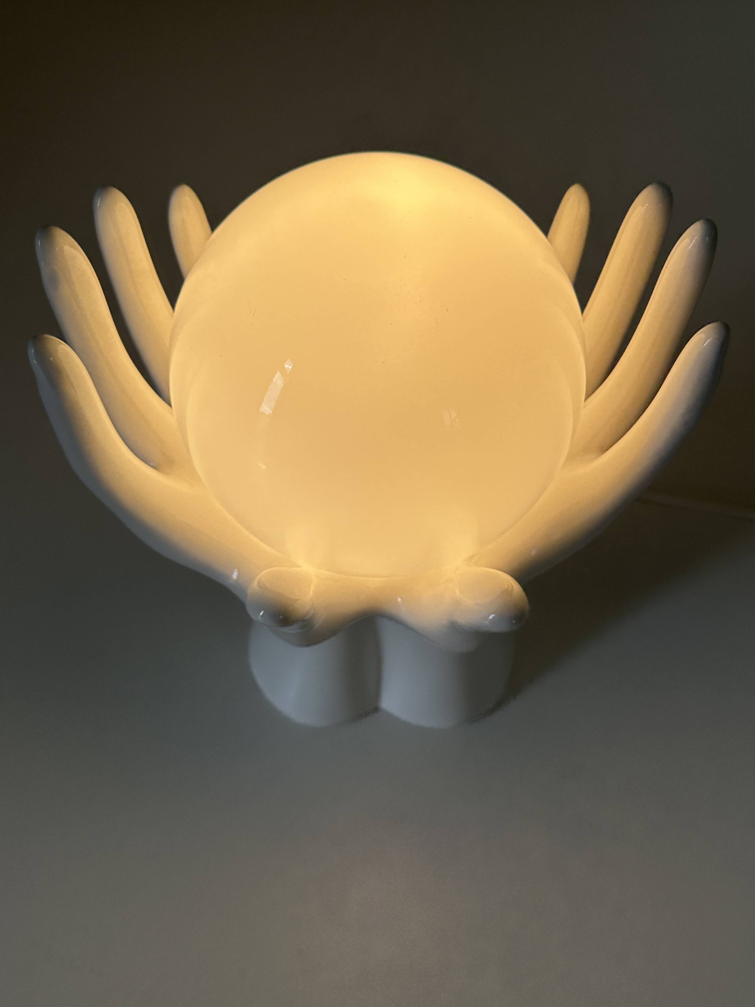Vintage 80s ceramic hand lamp