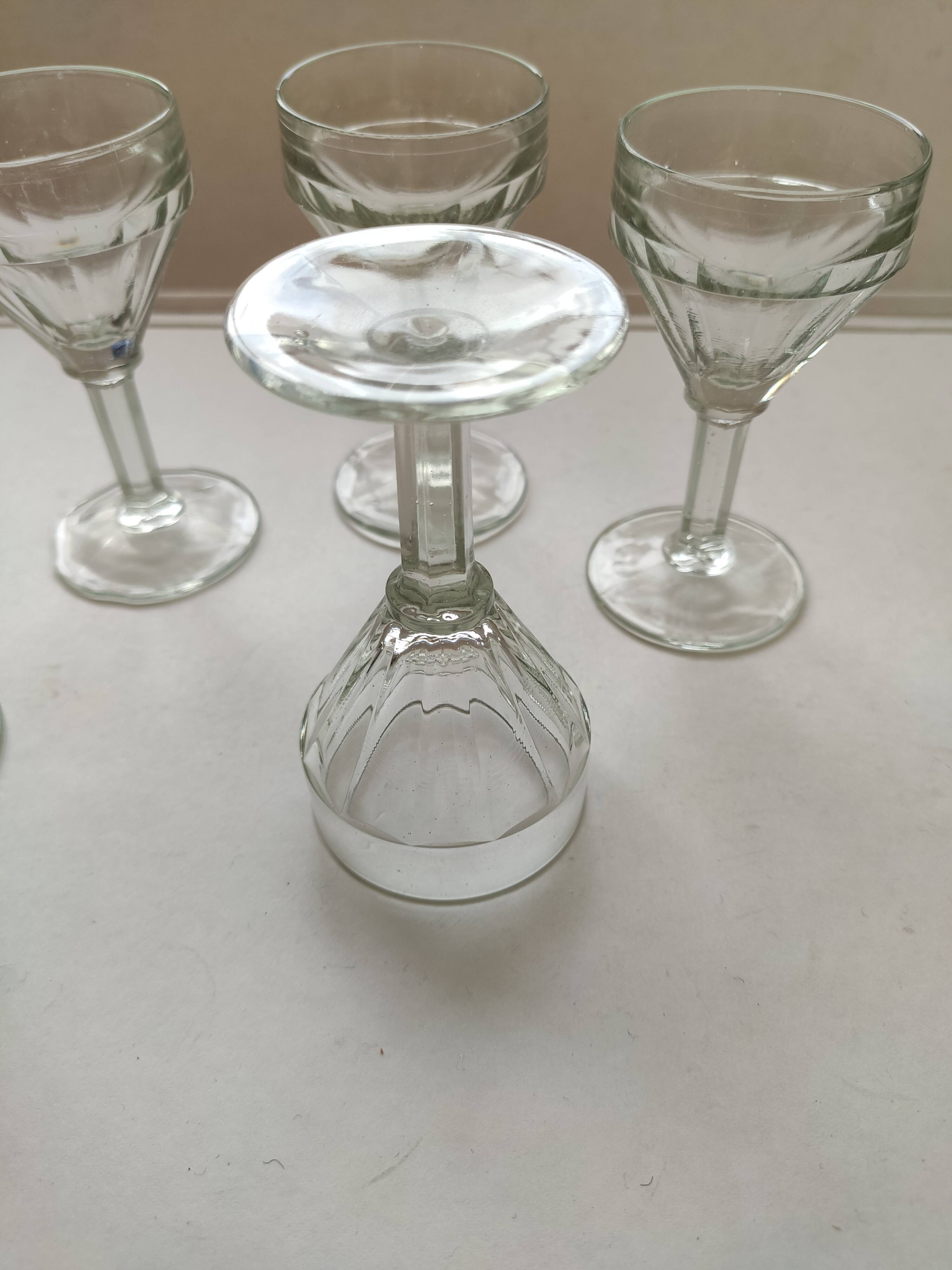 Antique pressed glass liqueur glasses