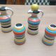 Vinegar and oil set, salt shaker and pepper shaker.