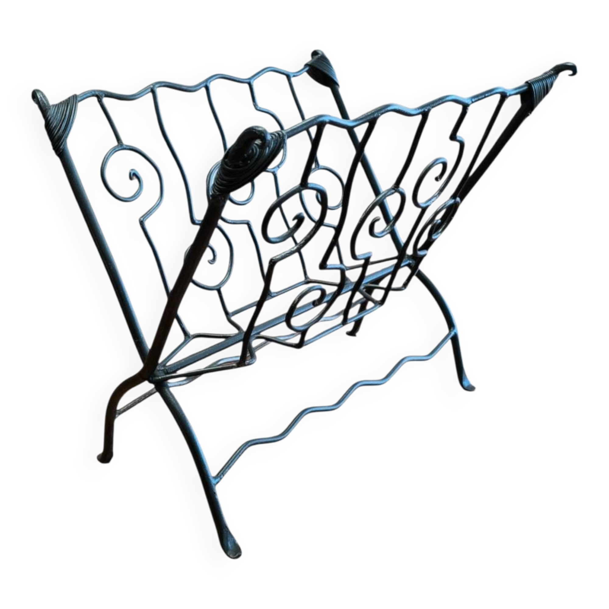 Art Deco wrought iron magazine rack circa 1940