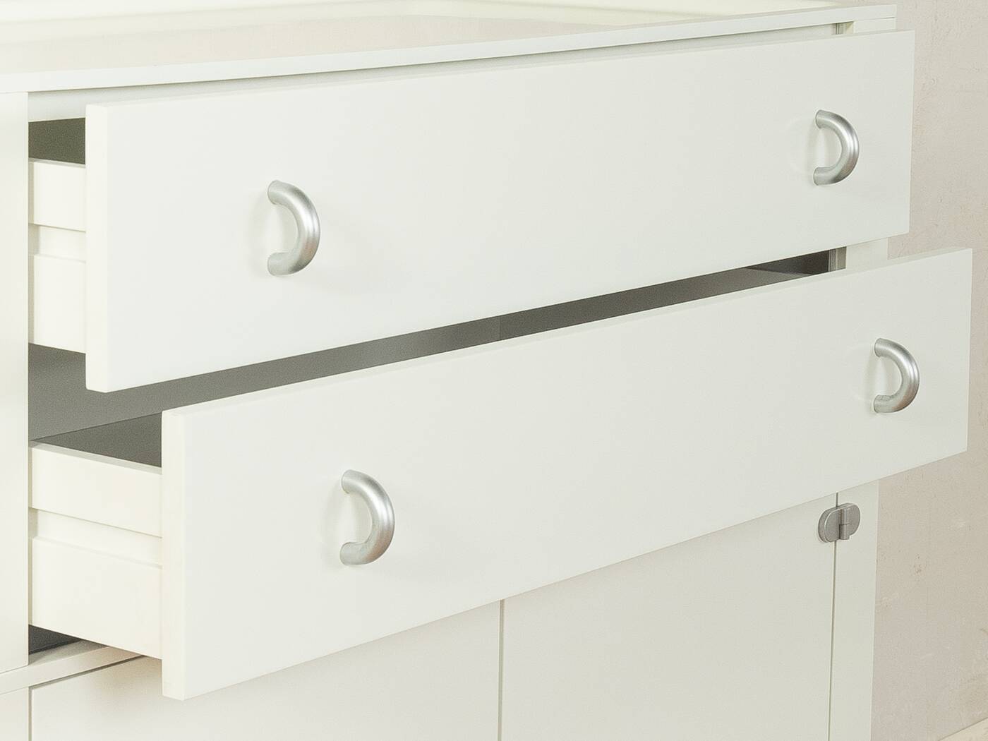 Interlübke vintage cabinet with metal hinges and minimalist handles