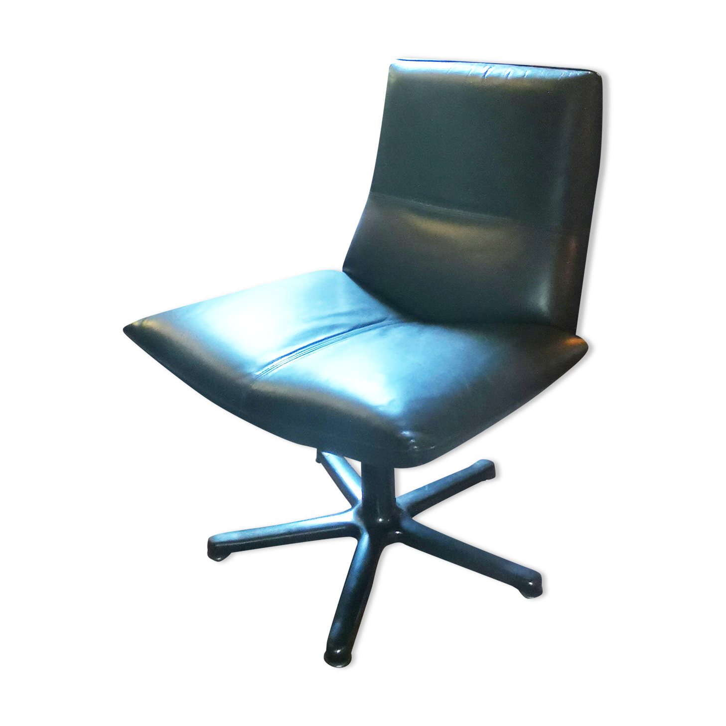 Black leather office chair