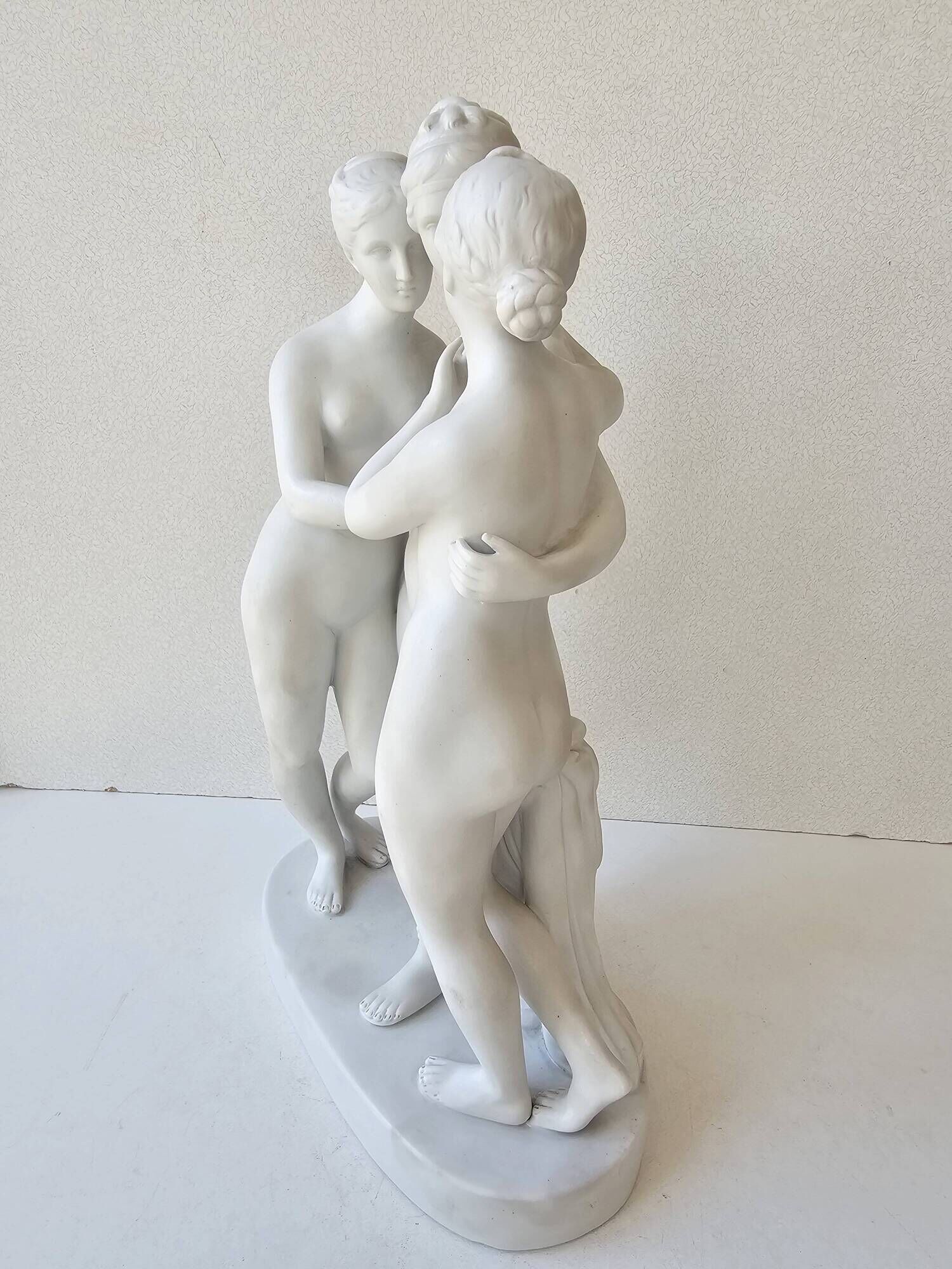 Porcelain Biscuit Sculpture of the Three Graces - Hertwig & Co