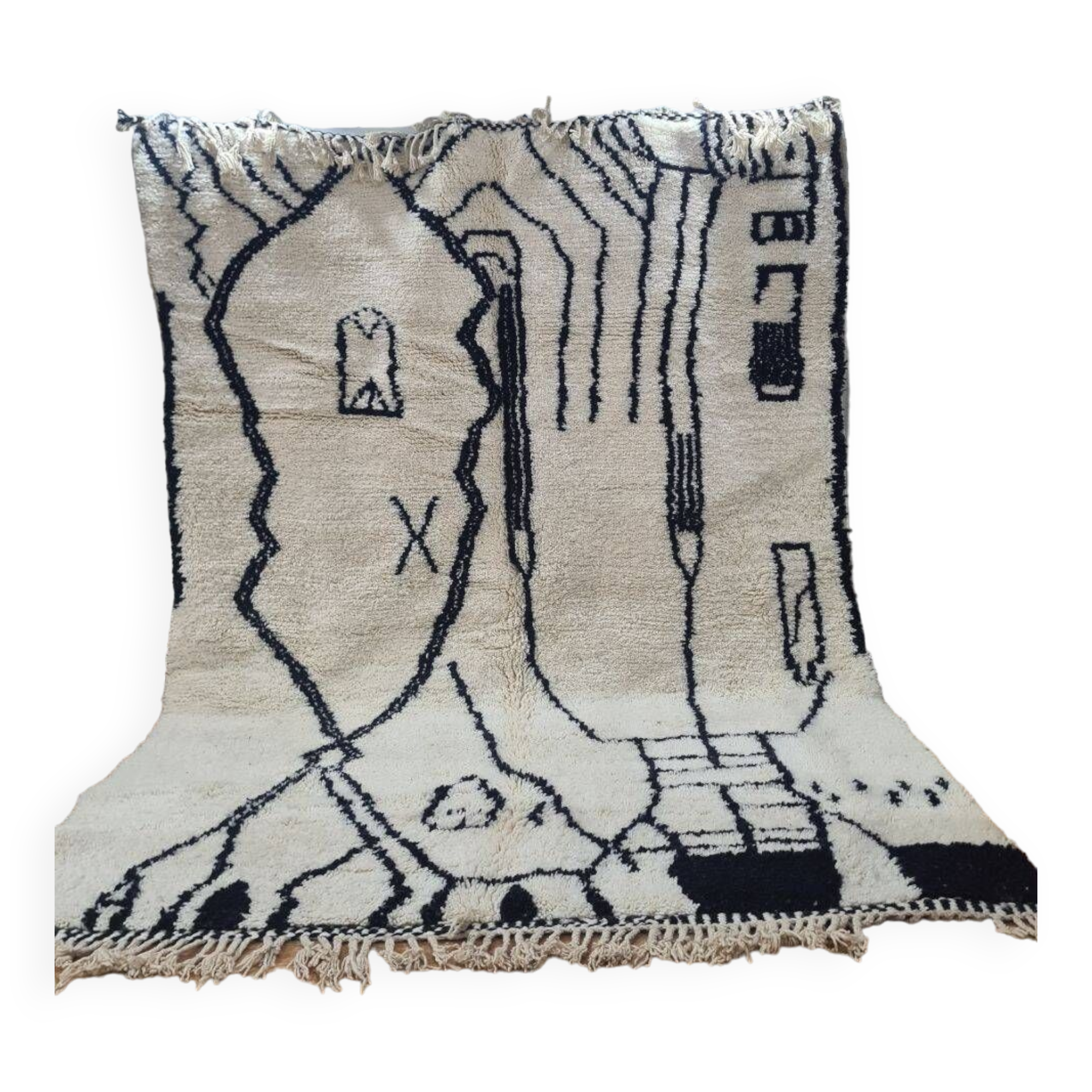 Handmade wool Berber rug 300X200 cm