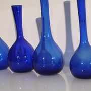 Lot de 4 vases scandinaves en verre 1970