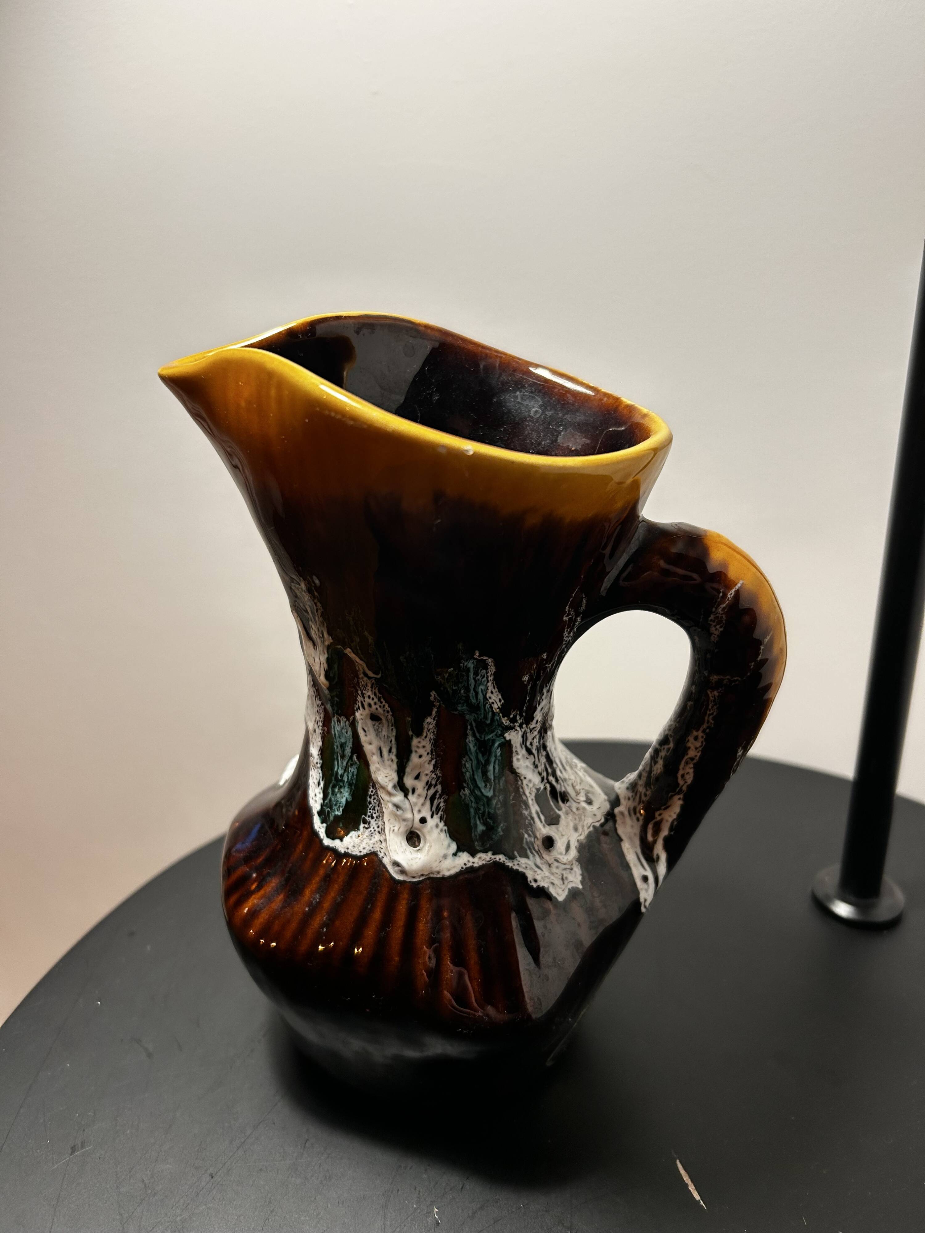 Ceramic stoneware carafe with a flambé glaze A.Georges