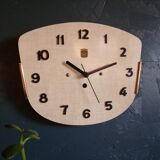 Vintage formica silent wall clock "MC Beige"