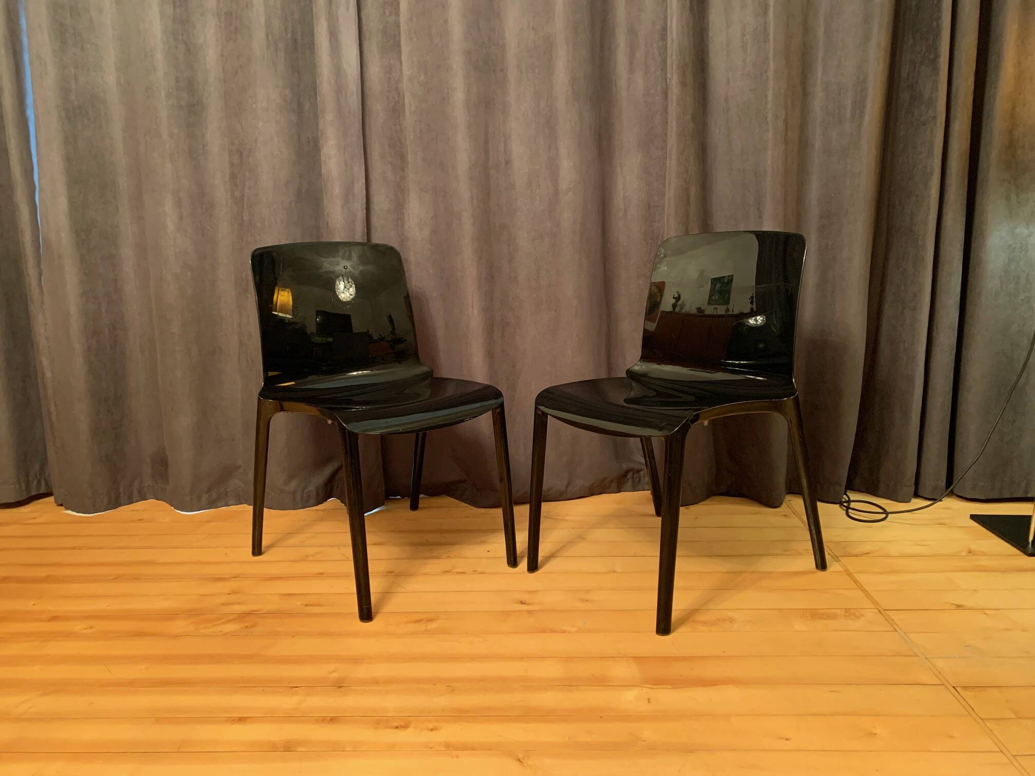 Pair of Tiffany chairs by Marcello Ziliani, Casprini, Italy.