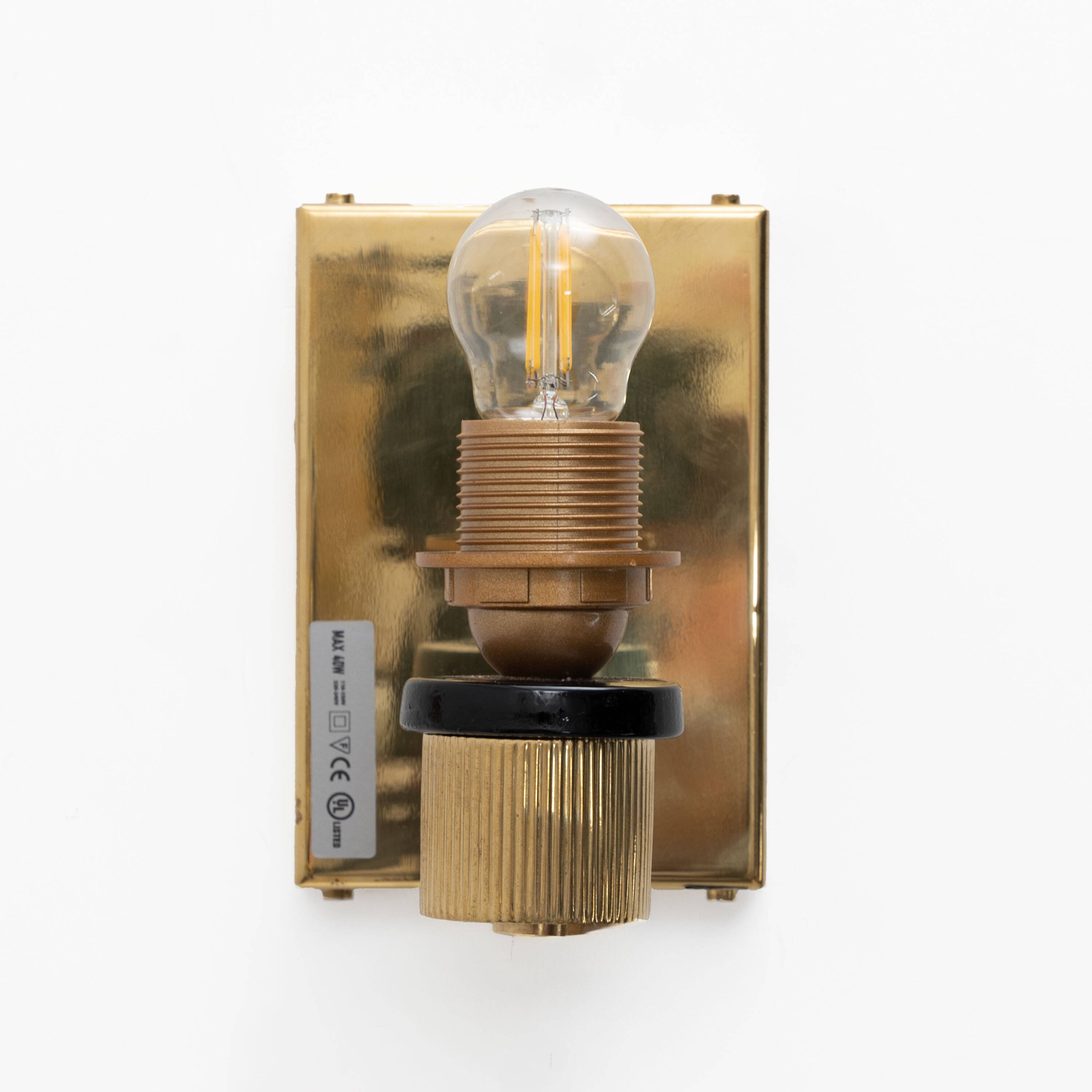 Pair of Italian Murano Glass  Sconces with Gold Dust Inclusions and Brass