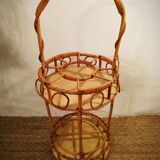 Rattan service bottle holder