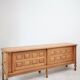 Guillerme and Chambron oak sideboard in light wood in a brutalist style.