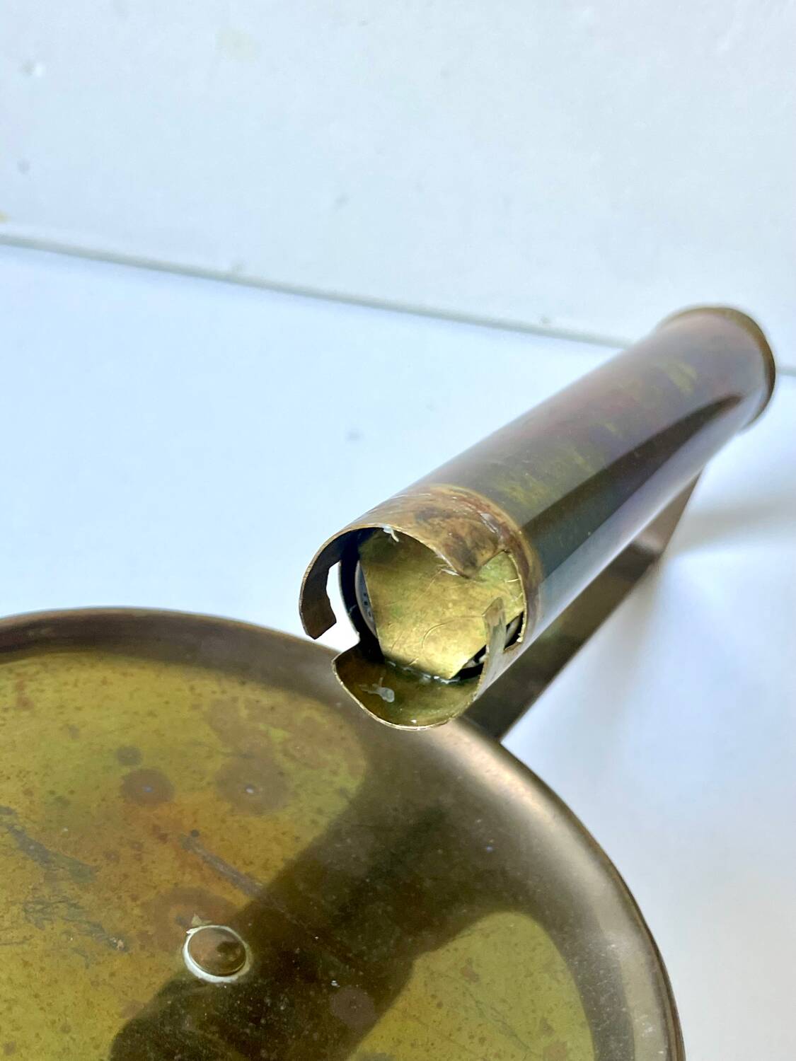 Vintage brass Scandinavian Art Deco wall candle holder sconce