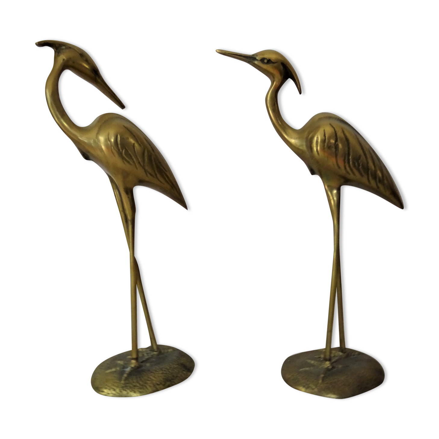 Pair of waders brass birds