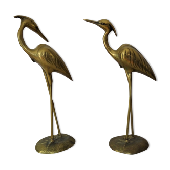 Pair of waders brass birds