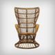 Vintage wicker lounge chair, italian 1950s
