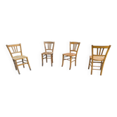 Set of 4 authentic Luterma bistro chairs in beech wood in their original condition