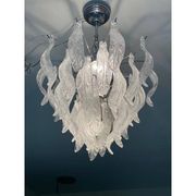 Contemporary leaflets murano glass chandelier in vintage style