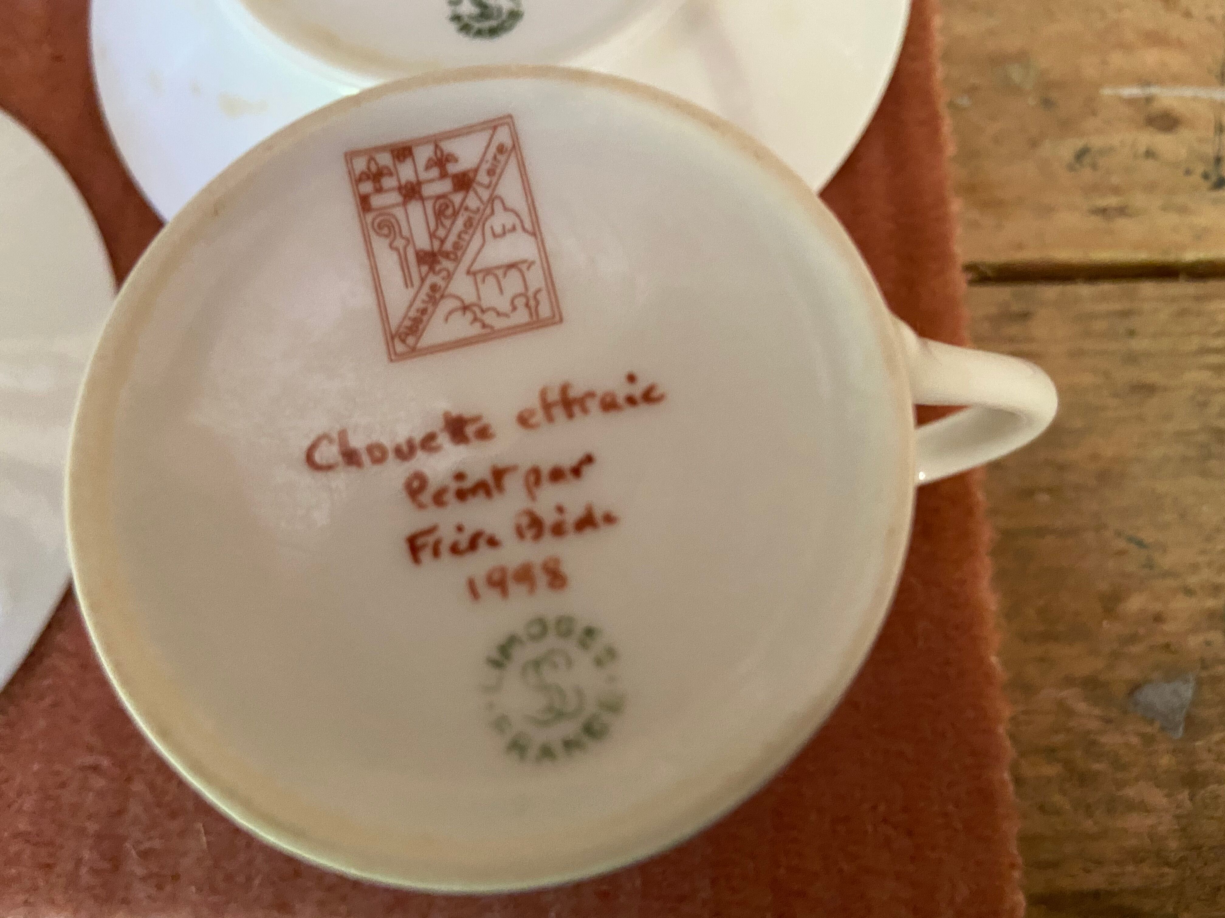 Two monastic porcelain cups