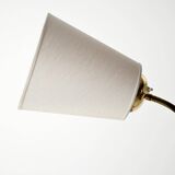 Lampadaire à trois bras en teck et laiton, Scandinavie, années 1940-1950