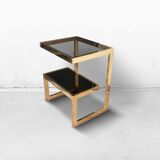 Gold-Plated G-Shaped Table Belgo Chrom, 1980s