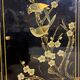 Vintage Chinese sideboard / lacquer cabinet (black / birds) Bohemian