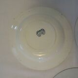 3 assiettes plates faïence ancienne St Amand Salins  vert